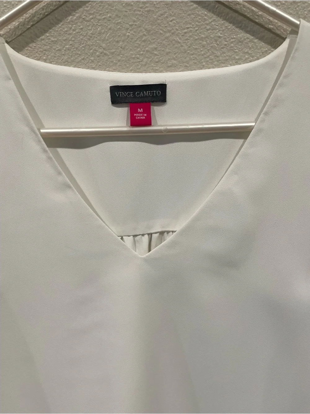 Vince Camuto White V-Neck Ruffle Sleeve Blouse - Picture 3 of 10